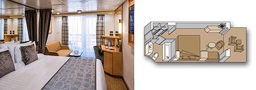 ms Noordam Deluxe Verandah Ocean-view Staterooms, Category VD and VB